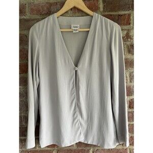 Eileen Fisher Women’s Grey 100% Silk Jacket Size PP Petite Small
